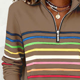Viena – Sudadera con cremallera de rayas de colores