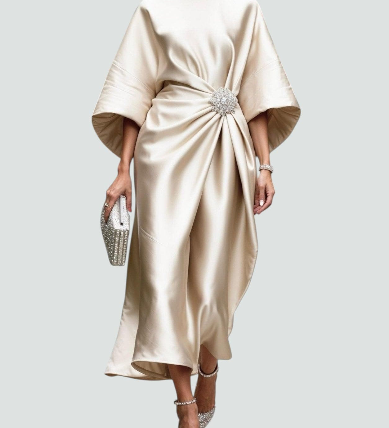 Albertine – Elegante vestido largo de satén para Mujer