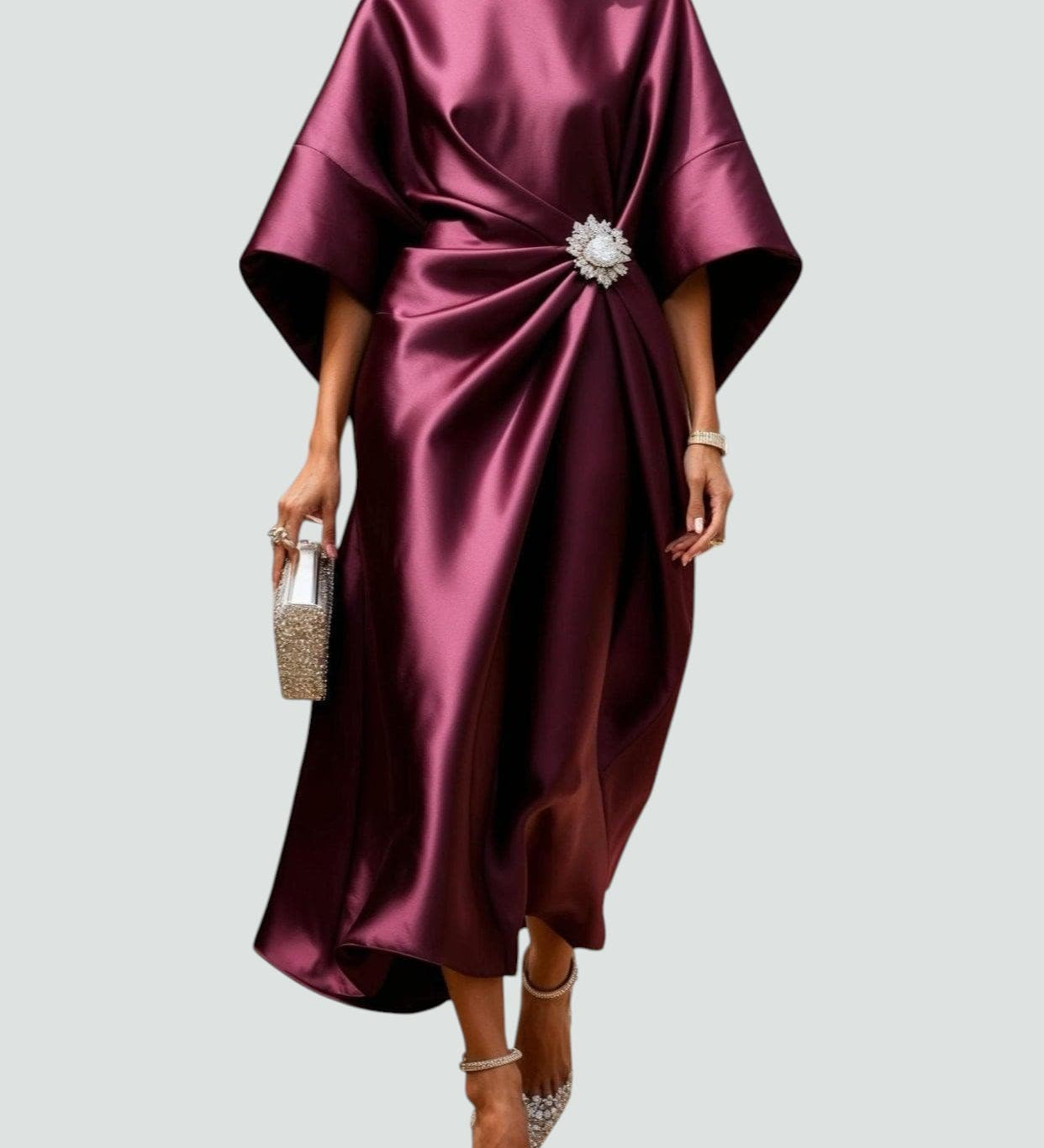 Albertine – Elegante vestido largo de satén para Mujer