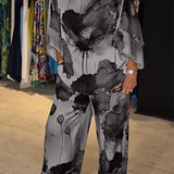 Silvia™ Conjunto de dos piezas con estampado elegante