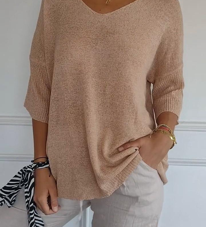 Paris™ Blusa de punto con escote en V