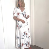 Dúnia™ VESTIDO LARGO CON ESTAMPADO Y VOLANTES