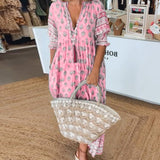 Modena - Vestido casual estampado con escote en V y media manga para Mujer