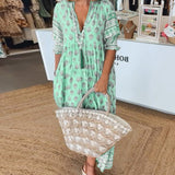 Modena - Vestido casual estampado con escote en V y media manga para Mujer