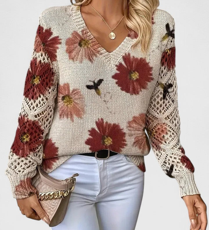 Aurélie | Elegante suéter con estampado floral