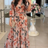 CLAUDIA | Vestido largo floral de corte cómodo para días elegantes