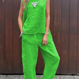 Mayte™ Conjunto casual elegante de dos piezas con chaleco y pantalones sin mangas