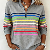 Viena – Sudadera con cremallera de rayas de colores