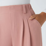 Halara - Pantalones de oficina de pierna ancha con bolsillos laterales y cintura alta para Mujer