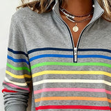 Viena – Sudadera con cremallera de rayas de colores