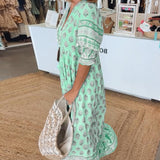 Modena - Vestido casual estampado con escote en V y media manga para Mujer