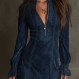 Brisa - Mini Vestido de Ante con Encaje