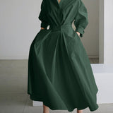 Clémence™ | Vestido midi abotonado