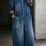 Sophia | Mono de Denim con Espaldas Descubiertas para Mujer