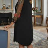 Renée | Elegante vestido largo de mujer con mangas bordadas