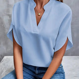 Deborah - Camisa de cuello en V suave y refinada