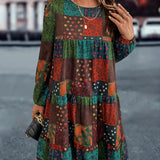 Loana™ Vestido estampado de manga larga