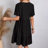 Imma™ Mini Vestido de Manga Corta de Primavera/Verano