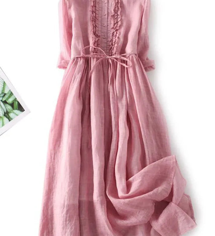 Laura - Vestido elegante de lino para Mujer
