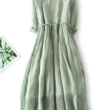 Laura - Vestido elegante de lino para Mujer