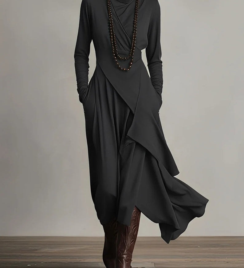 Diana - Vestido Maxi Drama Asimétrico
