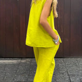 Mayte™ Conjunto casual elegante de dos piezas con chaleco y pantalones sin mangas