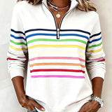 Viena – Sudadera con cremallera de rayas de colores
