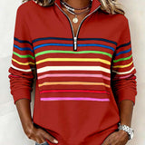 Viena – Sudadera con cremallera de rayas de colores
