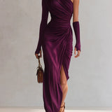 Rosalia™ - Elegante vestido maxi morado de un solo hombro