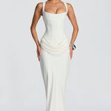 Leonor ❘ Vestido maxi con escote cuadrado