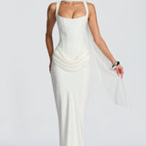 Leonor ❘ Vestido maxi con escote cuadrado