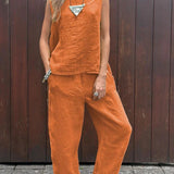 Mayte™ Conjunto casual elegante de dos piezas con chaleco y pantalones sin mangas