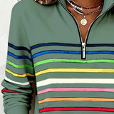 Viena – Sudadera con cremallera de rayas de colores