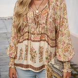 Sarah - Top floral bohemio fluido