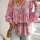 Sarah - Top floral bohemio fluido