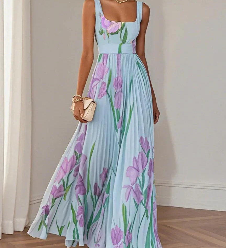 Nina - Vestido largo plisado floral para Mujer