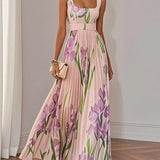 Nina - Vestido largo plisado floral para Mujer