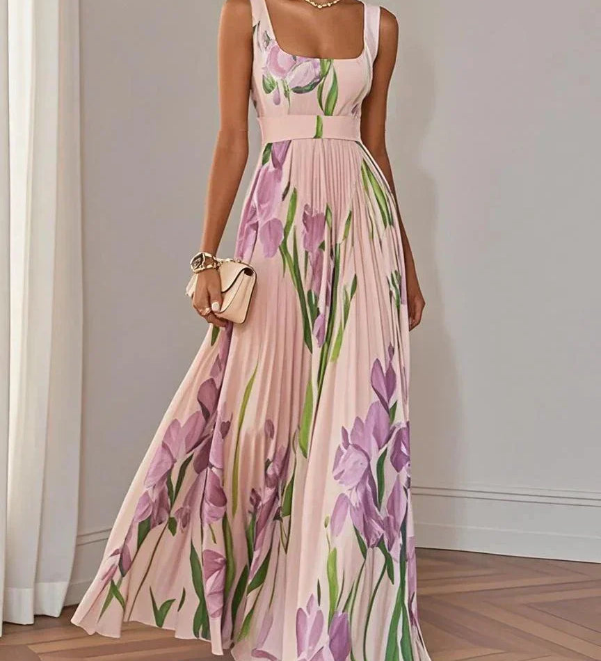 Nina - Vestido largo plisado floral para Mujer