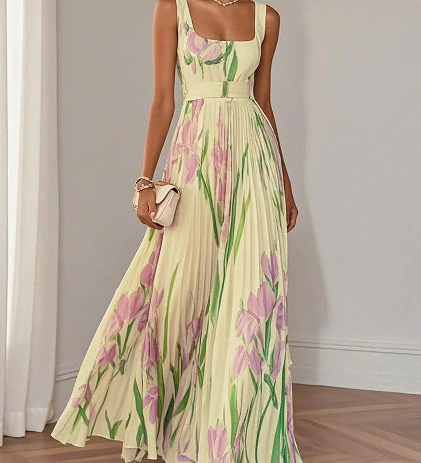 Nina - Vestido largo plisado floral para Mujer