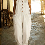 Rocio - Mono vaquero casual con hebilla ajustable para Mujer