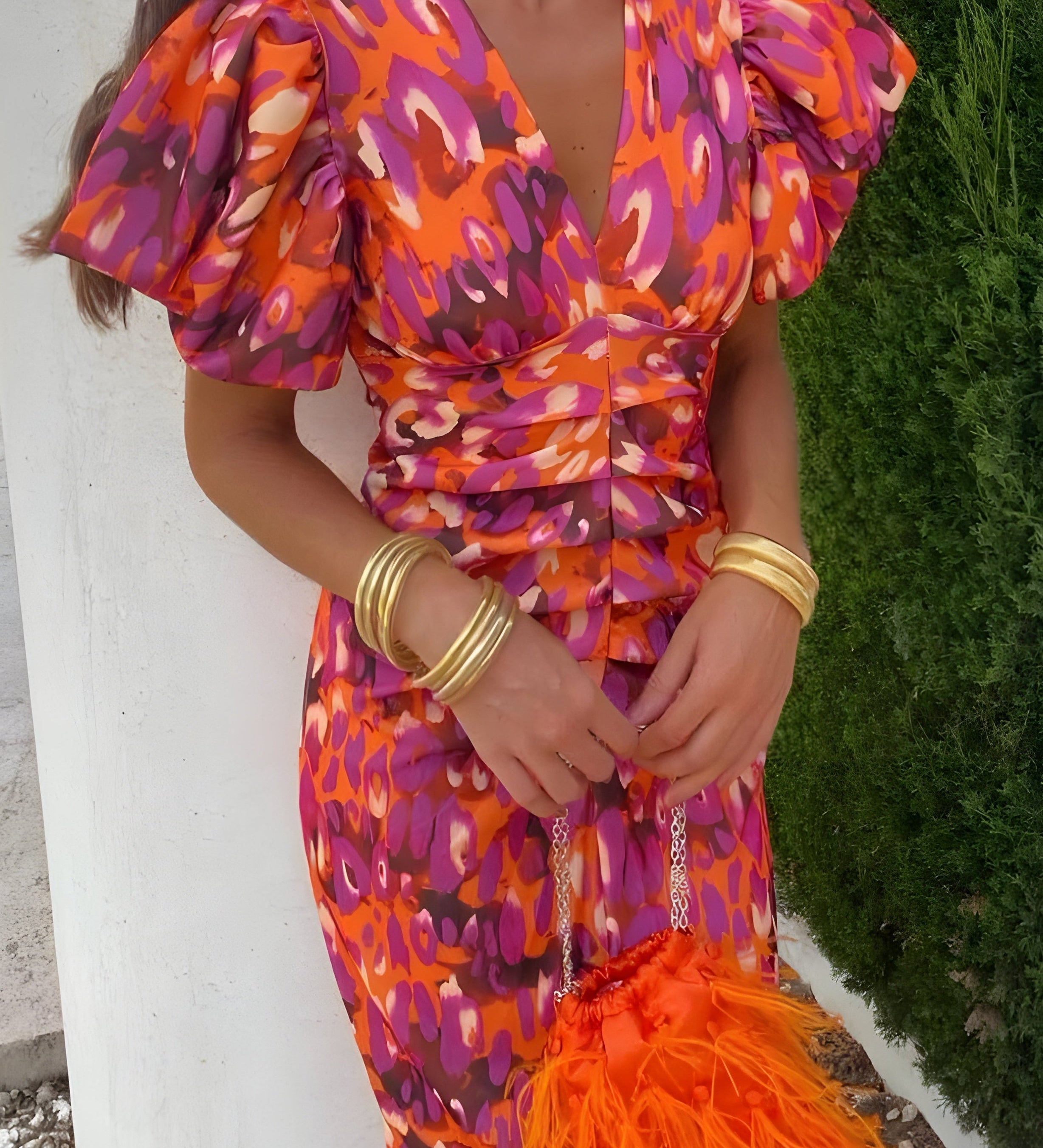 Tora - Vestido con mangas plisadas para Mujer