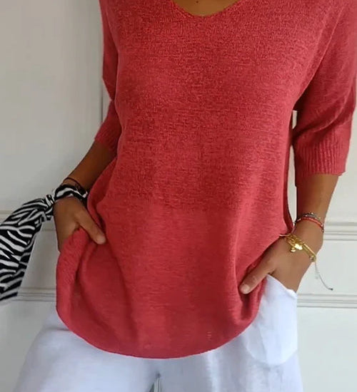 Paris™ Blusa de punto con escote en V