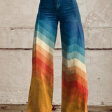 Léa - Elegante Pantalones Retro Zigzag para Mujer