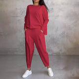 Léa | Conjunto de dos piezas con top de manga larga y pantalón holgado